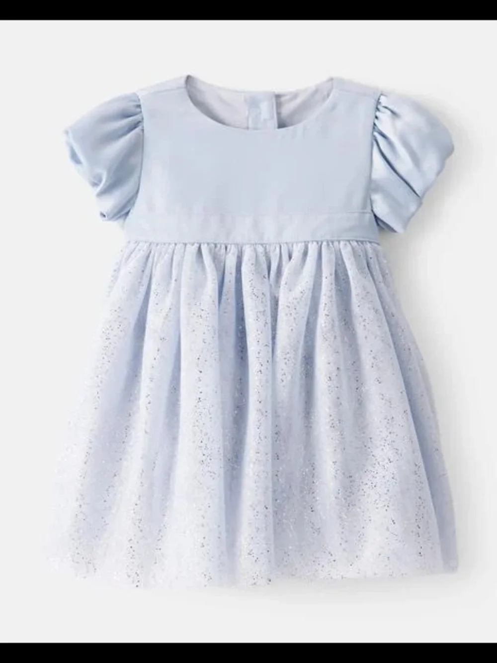 Baby Girl Short-Sleeve Tulle Occasion Dress - Blue
